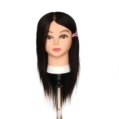 China Cosmetology Mannequin Heads High Quality 100% Human Hair Dummies Doll Real Practice Mannequin Head Cosmetology Training Head Hair for sale