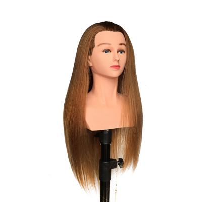 China Cosmetology Mannequin Heads Dummy Head Cutting Training Manikin Cosmetology Doll Head With Shoulder Mannequin Training Head Mixed Human Hair For Color for sale