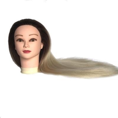 China Cosmetology Mannequin Heads 24 Inch Ombre Color Synthetic Hair Hairdresser Training Head Manikin Practice Head For Hair Styling And Makeup for sale