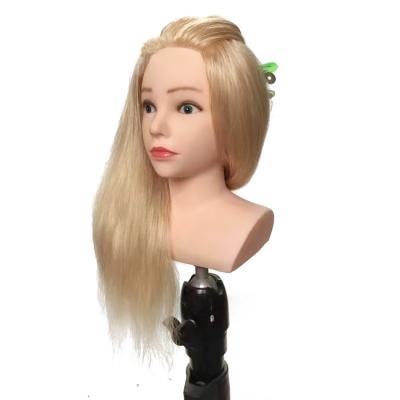 China Cosmetology Mannequin Heads Mini Head 100% Human Hair Raw Cuticle Aligned Hair Training Mannequin Head With Shoulder Natural Black Remy Hair for sale