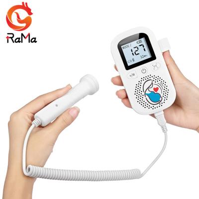 China 2022 Pregnant Woman Use Baby Use Plastic Cheap Prenatal Portable Heart Rate Detector Fetal Doppler Monitor RK-T01 for sale