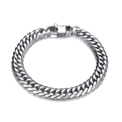 China Others Factory Direct Sales Retro Minority Hop Thick Chain Titanium Steel Bracelet Men's Cuban Link Chain Bracelet for sale