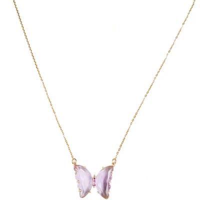 China CLASSIC Butterfly Crystal Necklace Multi Color Fashion Clavicle Chain Wholesale for sale