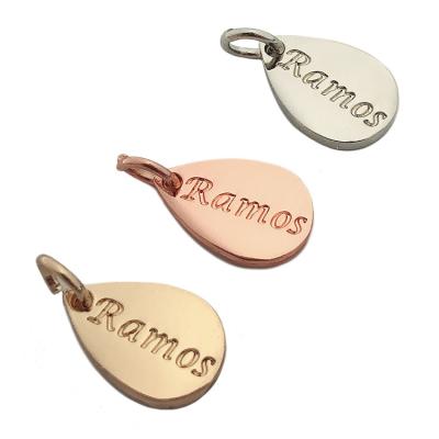 China Custom Zinc Alloy Badges With Gold Metal Jewelry Label Pendant Cheap For Necklaces / Bracelets for sale