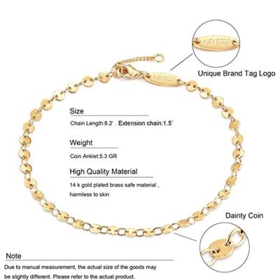 China Cute Hot Sale Ladies Beach Beaded Gold Plated Anklet Chain Wholesale for sale