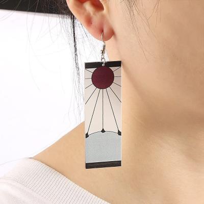 China cartoon demon slayer can be cut on ear stud earrings anime cosplay earrings for sale