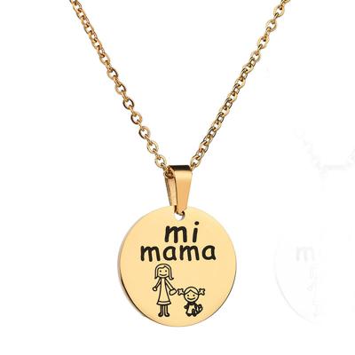 China Environmentally Friendly Gift Mother's Day Gift MI Stainless Steel Customizable Mum Necklace for sale