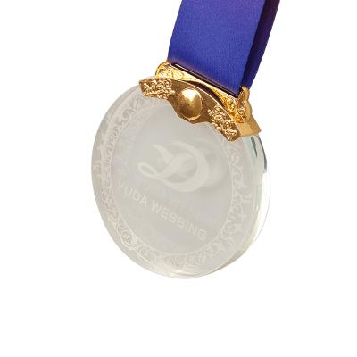 China Custom Metal Soccer Europe Gold Stock Medal With Ribbon Manufacturer Strap Glass Award Medal for sale