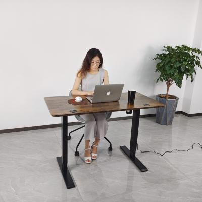 China Adjustable (Height) Cleverly Designed Height Adjustable Two-Tier Legs Sit Stand Electric Office Desk for sale