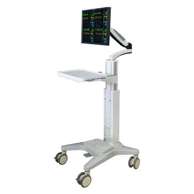 China Modern height adjustment ABS hospital computer trolley table mobile computer workstation computer cart for sale