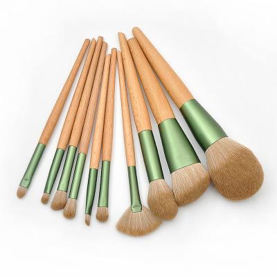 China Angular Blush Wooden Popular Ladies Exclusive Handle Makeup Brush Soft Wooden Handle Makeup Brush Eyeshadow Makeup Brush for sale