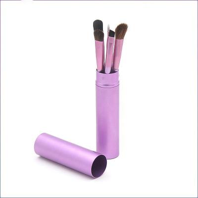 China Wholesale 2021 Smudge Brush 5 Pieces With Portable Makeup Brush Eye Box Aluminum Horsehair Tube Set for sale