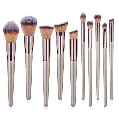 China Angular Blush New Arrival 10 Pcs Private Label Bling Makeup Factory Customized Luxury Professional Brush Set for sale