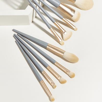 China Angular Blush Professional 10pcs Professional Makeup Brush Set Powder Eye Beauty Tools Cosmetic Loose Brush for sale