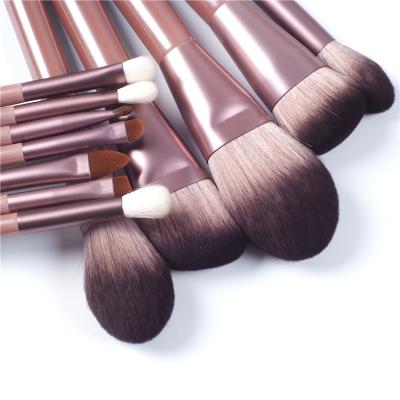 China Angular Blush 12 Professional High Quality Fiber Hair Classic Soft Makeup Brush Set Makeup Tools With PU Makeup Bag for sale