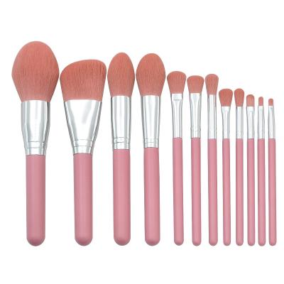 China Angular Blush Hot Sale OEM 12 Pcs Sky Blue Synthetic Fiber Soft Set Makeup Brush Professional Beauty Tools for sale