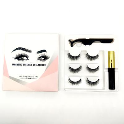 China Deeply 2021 new product is on the shelf with extra long, thin and thick magnetized eyelashes and 1 combo set of 5ML liquid eyeliner for sale