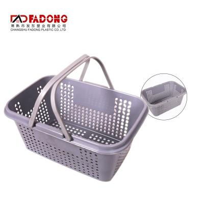 China Fadong Eco-friendly Plastic Mini Shopping Basket Plastic Shopping Basket With Handles for sale