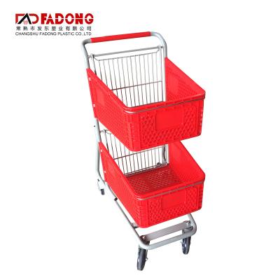 China New Design Eco-friendly Metal Mini Supermarket Shopping Carts Plastic Desktop Grocery Cart for sale