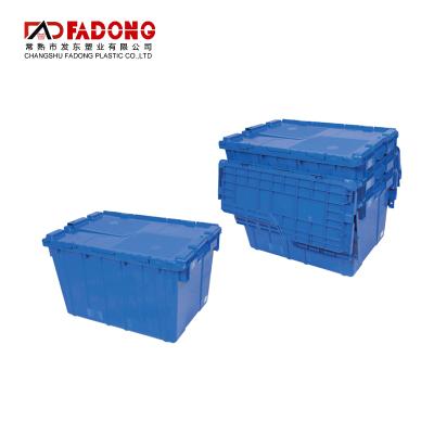 China Eco-Friendly Stackable Turnover Tote Box Storage Moving Crate Of Raw Plastic for sale