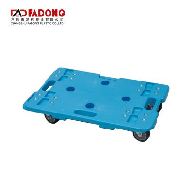 China Supermarket Transport Trolley Flat Rolling Hand Cart With Extendable Handle Pictures for sale