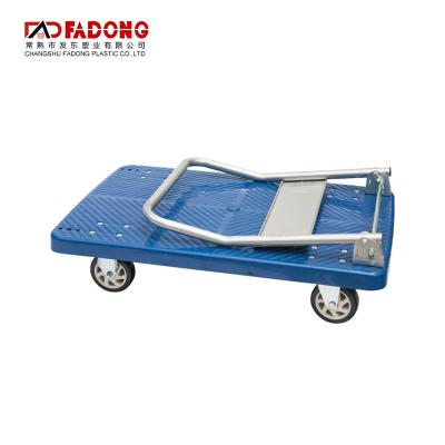 China Supermarket Low Price Grocery Hand Carts Truck Transport Cart Flat Cart for sale