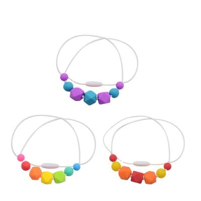 China Food Grade Silicone Beads First Class Chewable Fashionable Baby Gift Necklace Silicone Baby Teether Set for sale