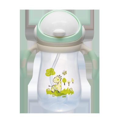 China BPA Free Baby Drinks Milk Straw Bottle 250ml Water Bottle PP Feeding Bottle With Straw for sale