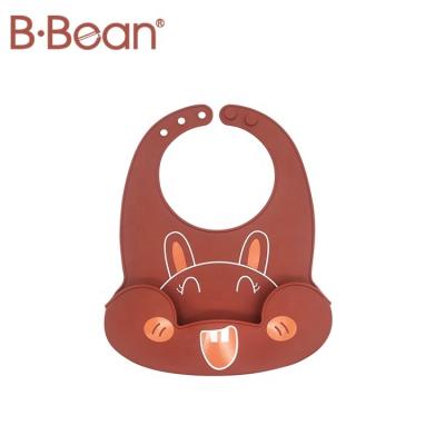 China BPA Free Squirrel Custom Waterproof Washable Animal Soft Silicone Baby Bib for sale