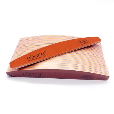 China Nail Art Ladies Nail Tool 80/100/120/180/240 Half Moon Orange Nail File for sale