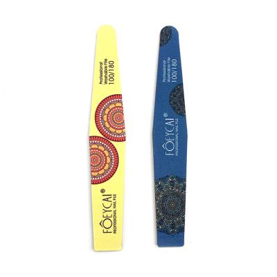 China Nail Care Emery Double Sided Sandpaper 100/180 Custom Printed Personalized Nail File for sale