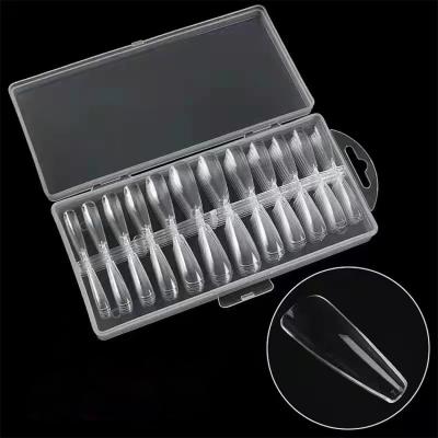 China Flexibility Fake Nail Spell Coffin Nail Long Tilt False Nail Clear Art Extension Wholesalers 240pcs/box for sale