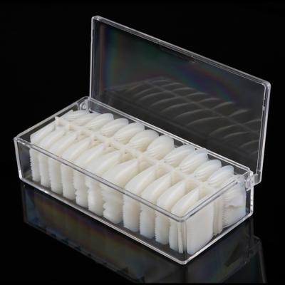 China Flexibility Clear Full Cover Nail Tips Styli In Plastic Box for sale