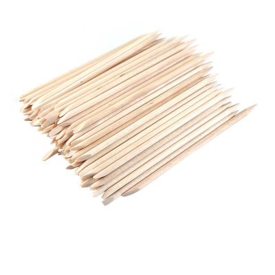 China DIY Manicure Nail 9cm 100 Pieces Double Heads Birch Wood Multifunctional Wooden Nail Pusher Cuticle Pusher for sale