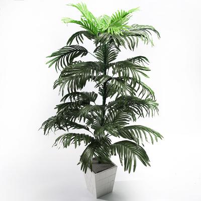 China Minimalist Artificial Plastic Faux Palm Leaves Tropical Plants Persian Palm Leaf For Garden Floor DIY Decor for sale