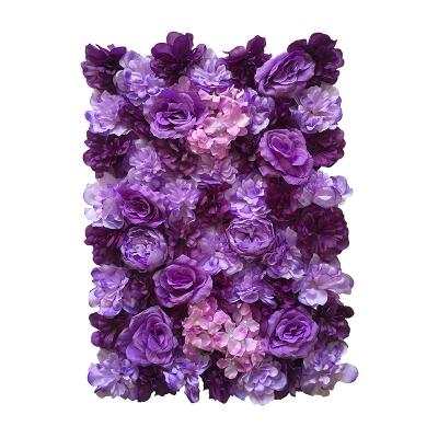 China 60x40cm Country Artificial Flower Wall Decoration Hydrangea Peony Rose Flower Panel White Wedding Backdrop Pavilion Corners Decor for sale