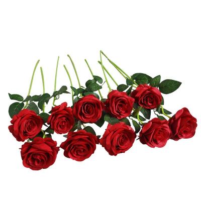 China Minimalist Silk Real Touch Rose Artificial Flower Wedding Home Party Decor Flowers Rose Valentine Gift for sale