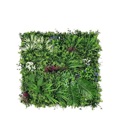 China Minimalist 3D Wall Decor Green Indoor Outdoor UV Resistant Panel Simulated Plant Artificial Grass Wall For Wall for sale