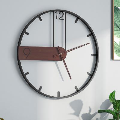 China Simple Nordic Creative BRIEF Wall Clocks Amazon Wholesale Iron Wall Clock Hot Sale Retro Living Room Clock for sale