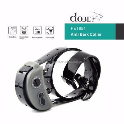 China Newest Stocked Type 854 Rechargeable And Waterproof Anti Bark Dog Collar With Static Shock No Bark Stop Training Collar for sale