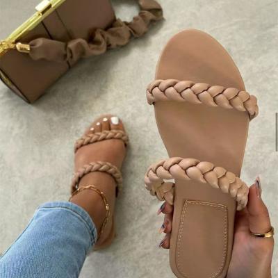 China 2021 New Best Price Summer Rainbow Chain High Quality Anti-odor Custom Fur Women's Sandals Slides Slippers for sale