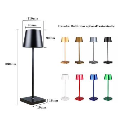 China Restaurant Nordic European Cordless Rechargeable Cordless Touch LED Bar Table Lamp Modern Metal Table Lamp for sale