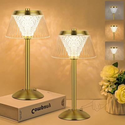 China European Nordic modern rechargeable iron bar acrylic brass outdoor bedroom study led table lamp for sale