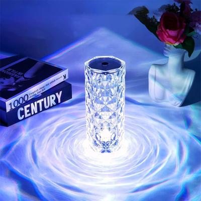 China EUROPEAN 16 Color Changing 5W Rechargeable Crystal Bedroom Decorative Indoor Led Bar Table Lamp for sale