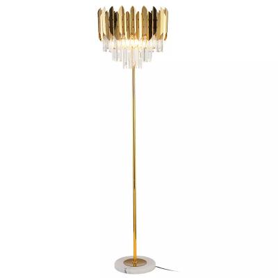 China Nordic Modern Stainless Steel Marble Crystal Gold Italian Postmodernism Floor Lamp for sale