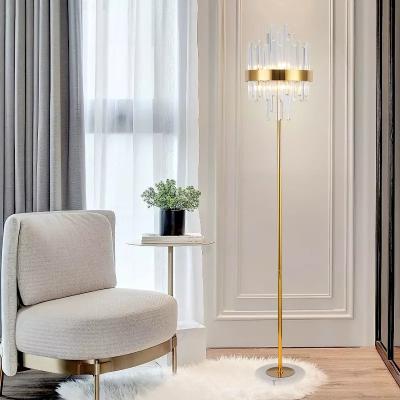 China Nordic stainless steel marble crystal luxury office postmodernism floor lamp for sale