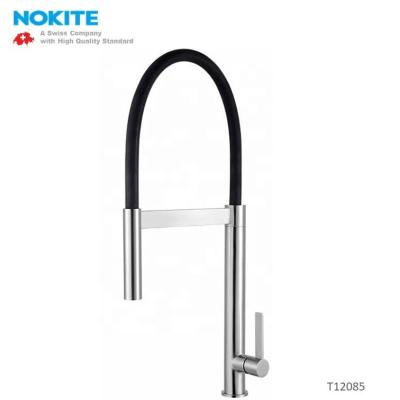 China Thermostatic Faucets Table Mounted Silicon Neck Stainless Steel Body Black Color Kitchen Sink Faucet Water Mixer, Hot And Cold for sale