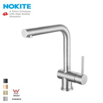 China Thermostatic Faucets Single Hole Stainless Steel Durable Kitchen Faucet With NSF Lead Free Watermark With Base Plate for sale