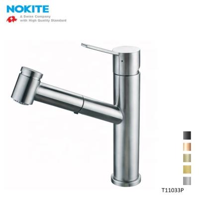 China Modern Thermostatic Faucets Design Pull Out Solid 304 Stainless Steel Lever Kitchen Faucet Spray Top Sink Mixer for sale