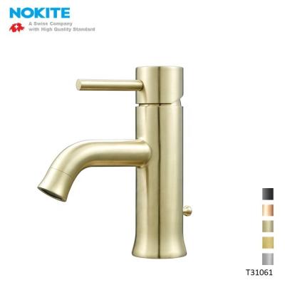 China Thermostatic Colorful Faucets PVD Champagne Gold Basin Faucet High End Bathroom Faucet for sale